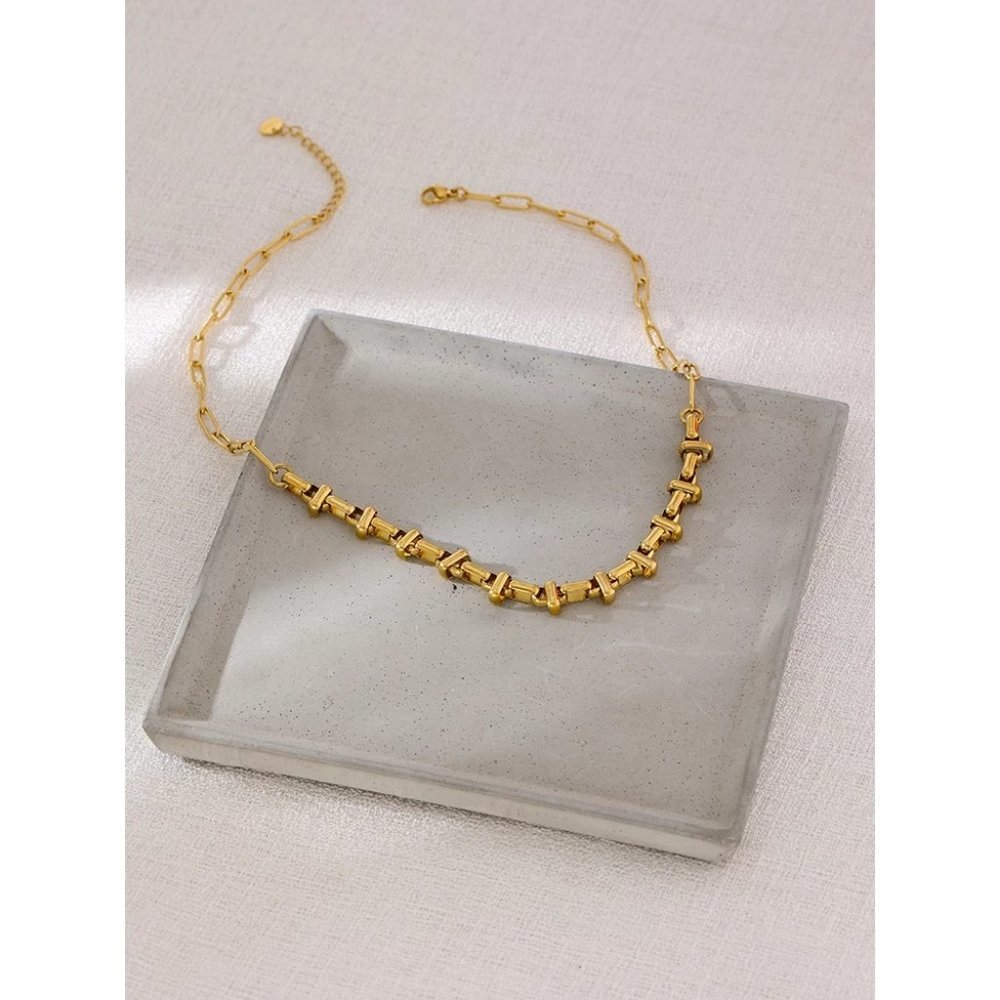 New 18K Gold Plated Link Chain Necklace 9c - Picture 8 of 8